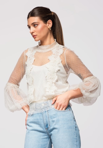 Ombre Bluse in Weiß