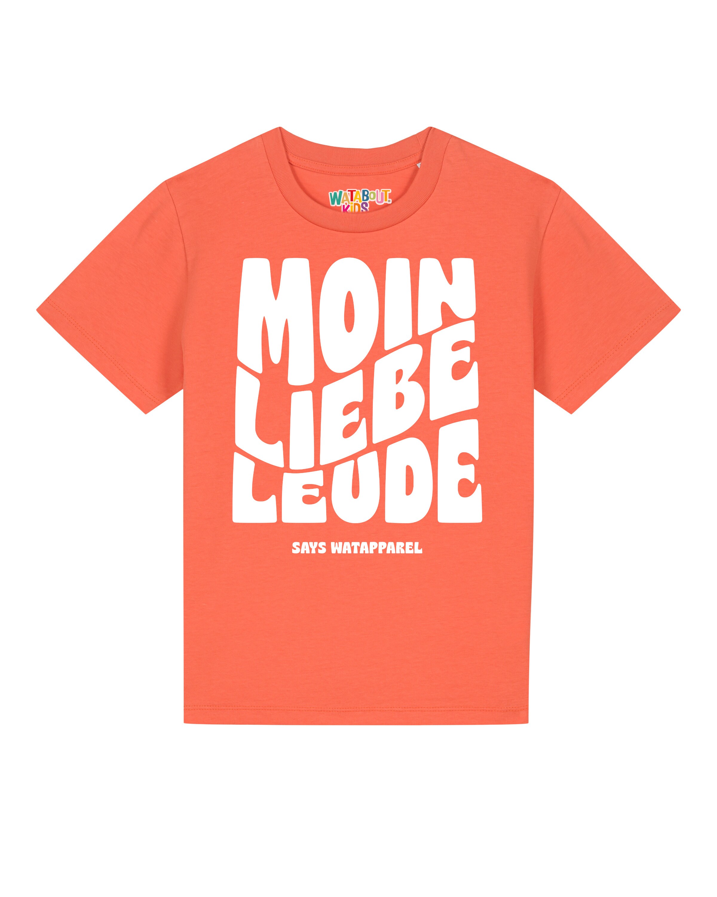 T-Shirt 'Moin liebe Leude' watabout.kids en orange : devant