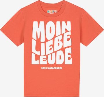 watabout.kids T-Shirt 'Moin liebe Leude' in Orange: Vorderseite