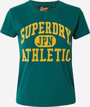 Tricou 'VARSITY' de la Superdry pe verde: față