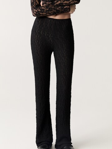 Wide Leg Pantalon Pull&Bear en noir : devant