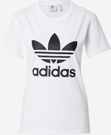 balta ADIDAS ORIGINALS Marškinėliai 'Adicolor Classics Trefoil': priekis