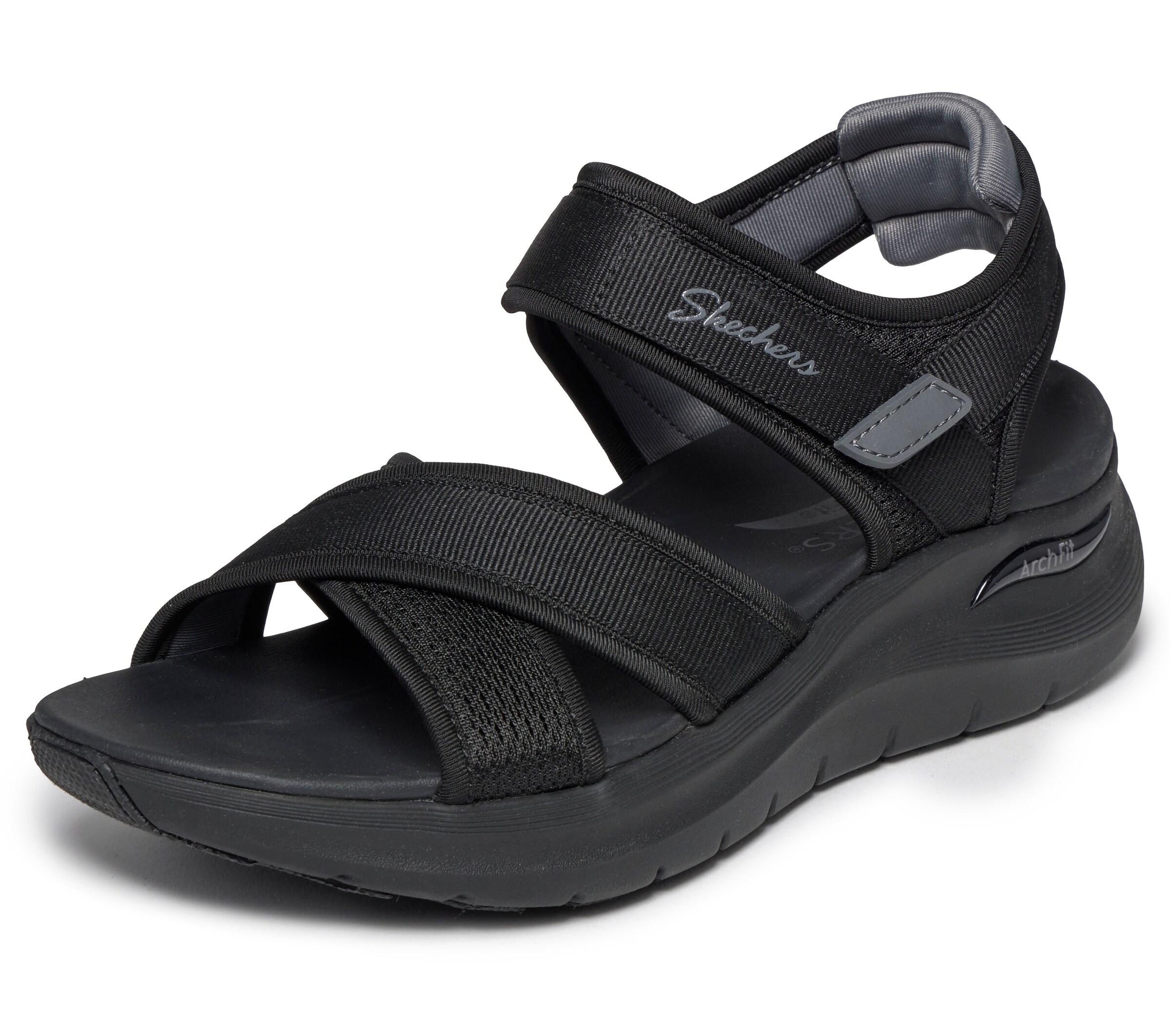 SKECHERS Sandale in Schwarz: Vorderseite