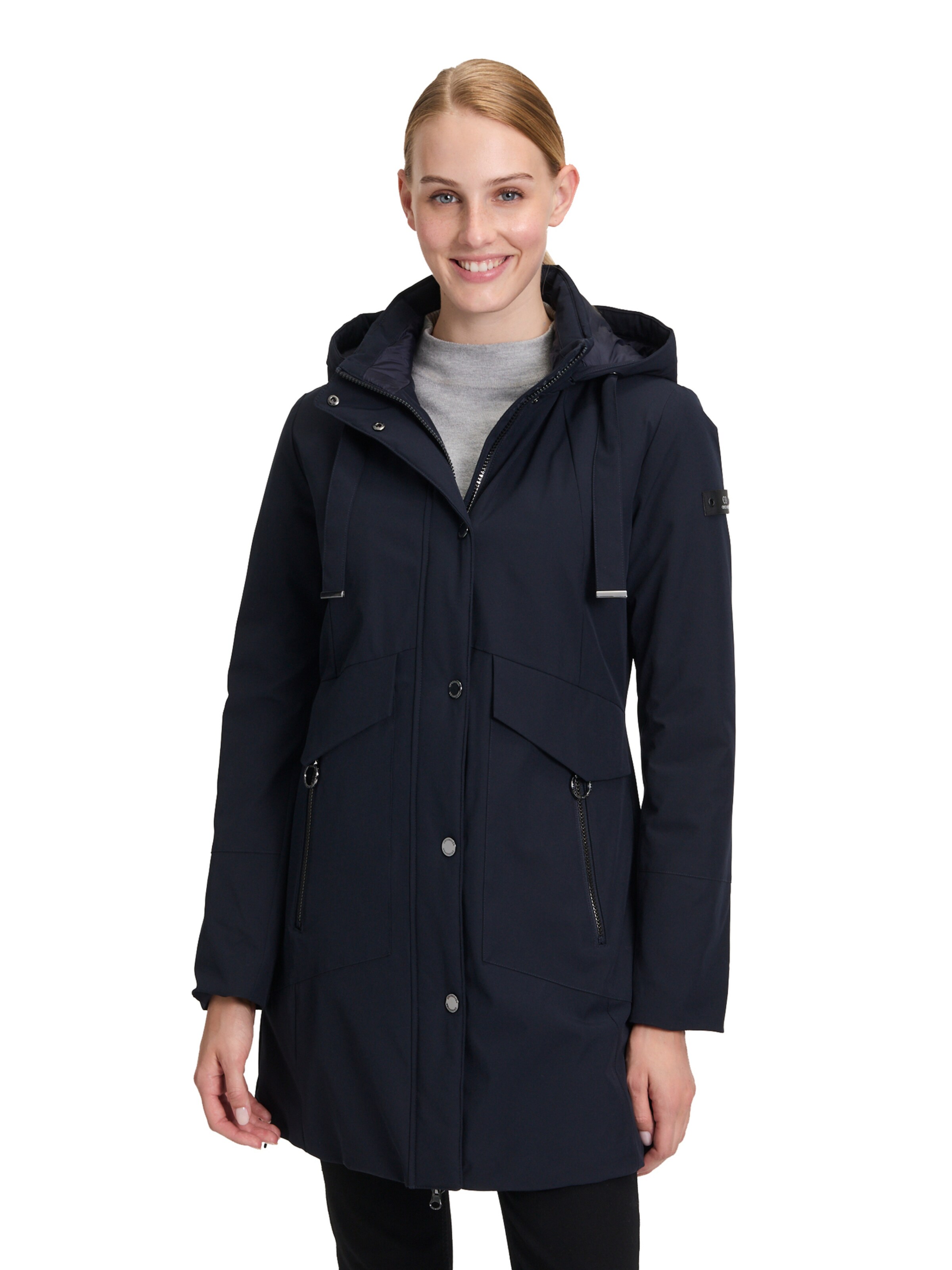 Betty Barclay Between-Seasons Coat in Blue: front