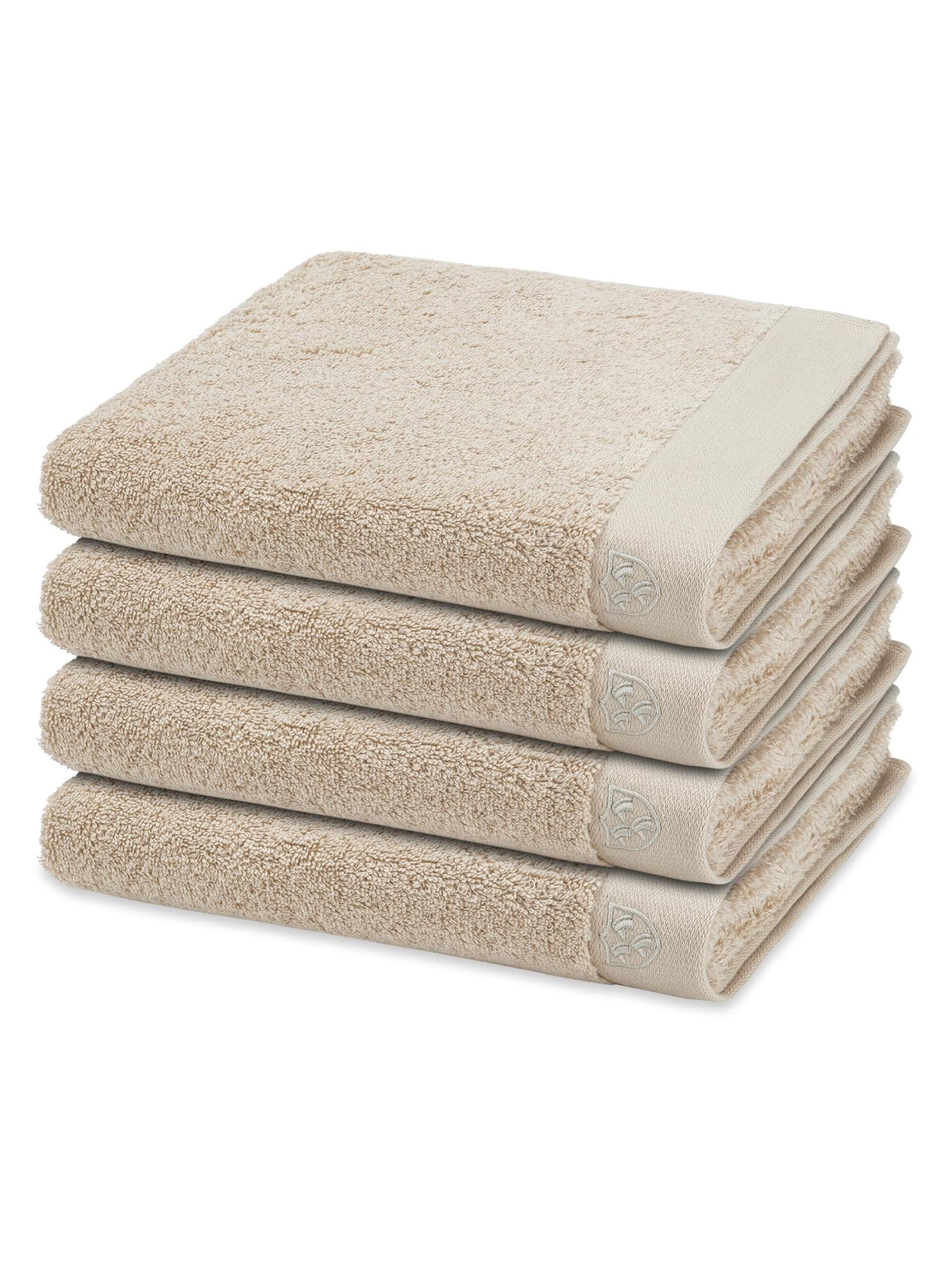 ROSS Towel 'Doubleface Stripes' in Beige: front