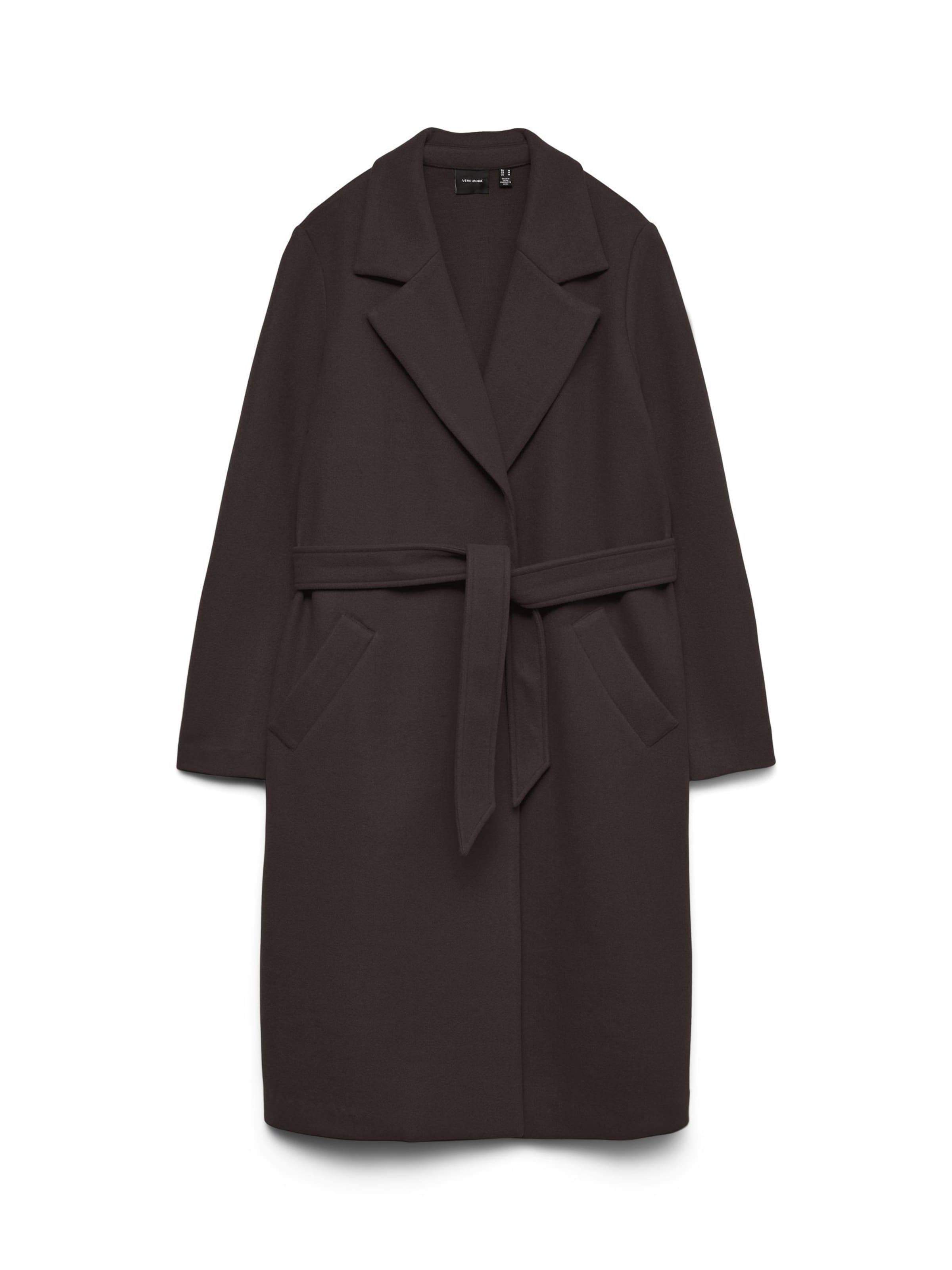 Vero Moda Curve Between-Seasons Coat 'FORTUNEAYA' in Brown: front