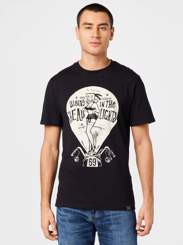 King Kerosin - Camisa 'Bunny in the Headlights' em preto: frente