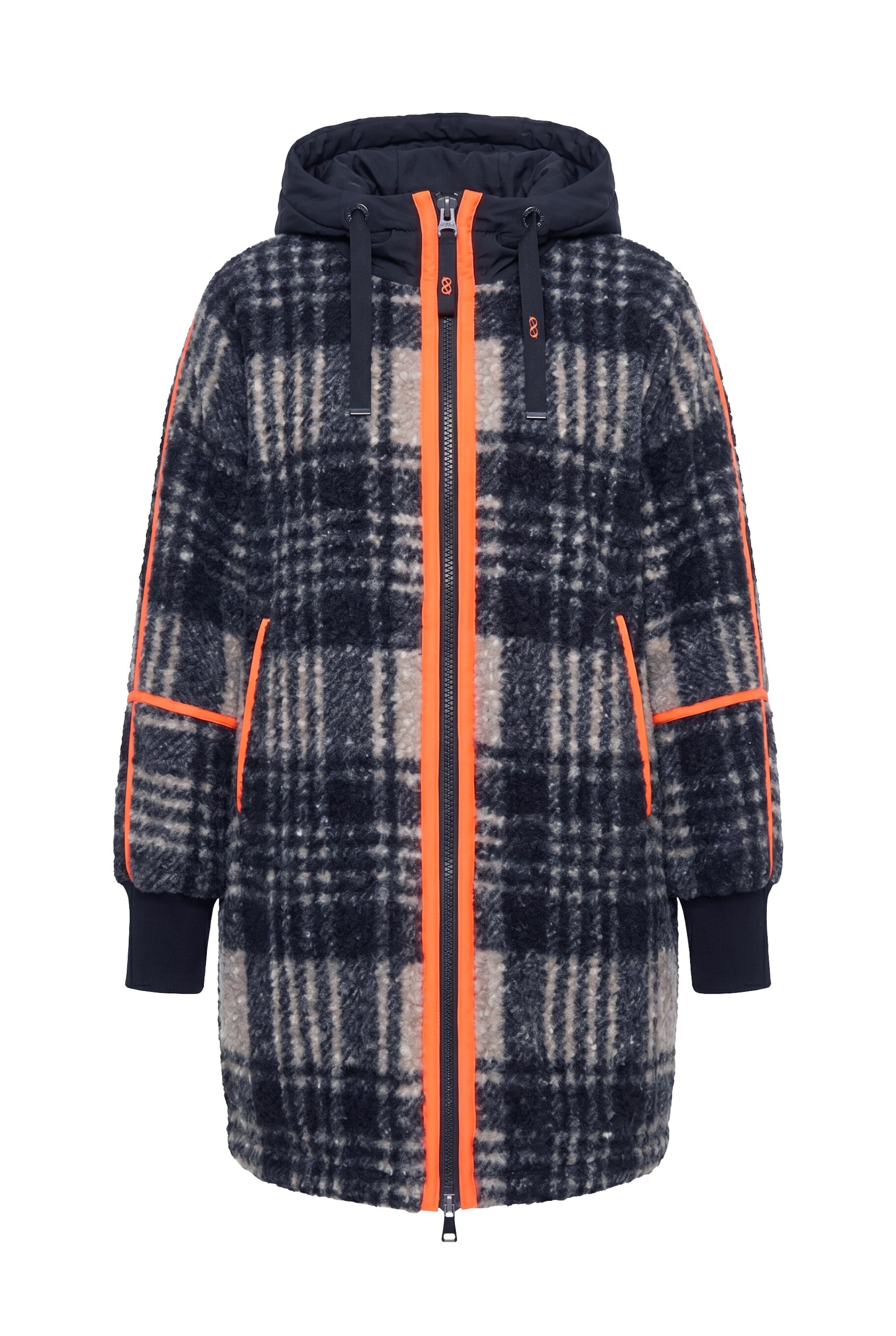 LAURASØN Jacke in M in graumeliert / orange, Produktansicht