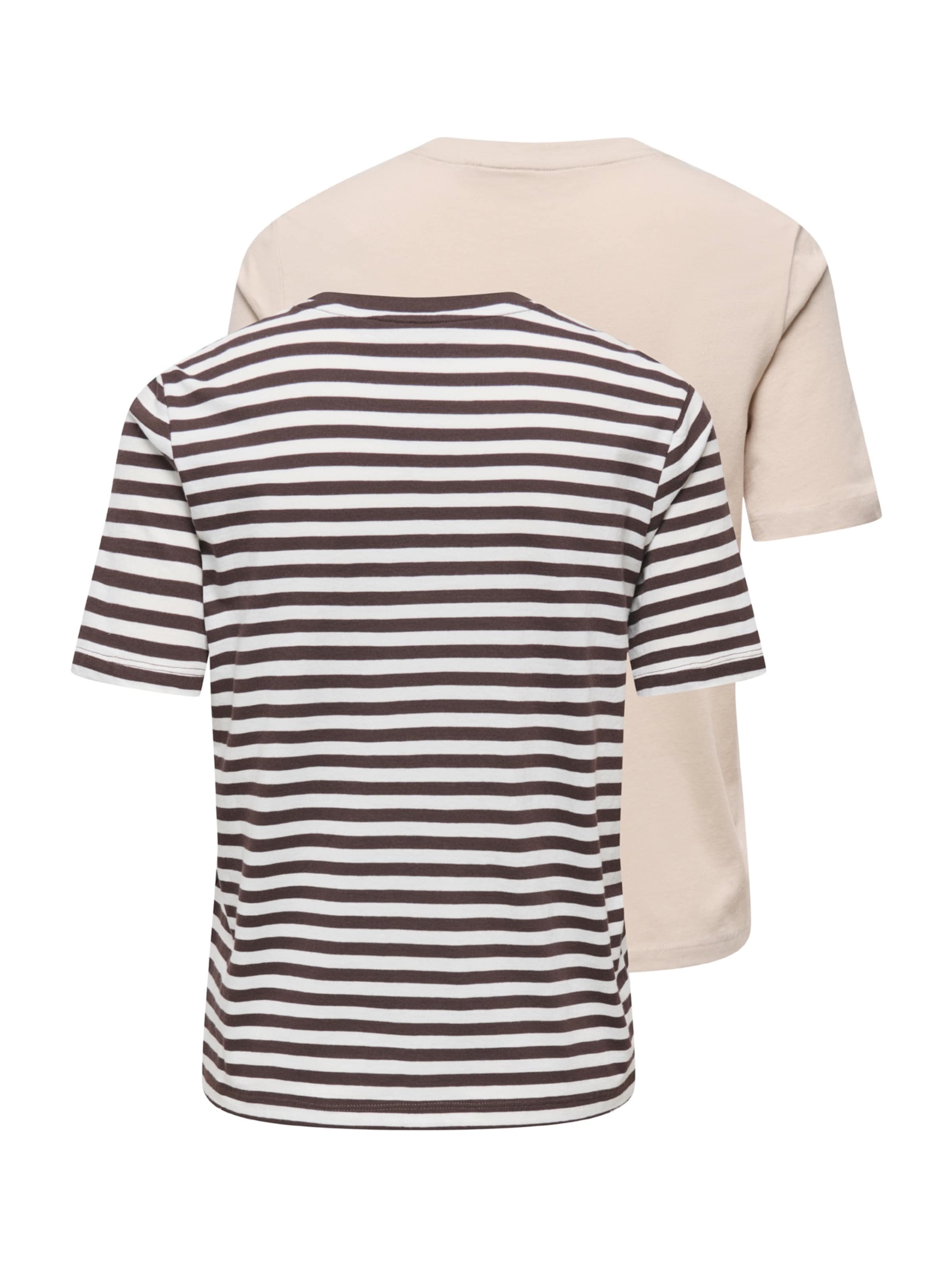 ONLY T-Shirt 'ONLHAPPY' in Braun