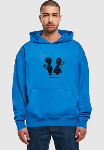 Felpa 'Banksy - Boy Meets Girl' di Merchcode in blu: frontale