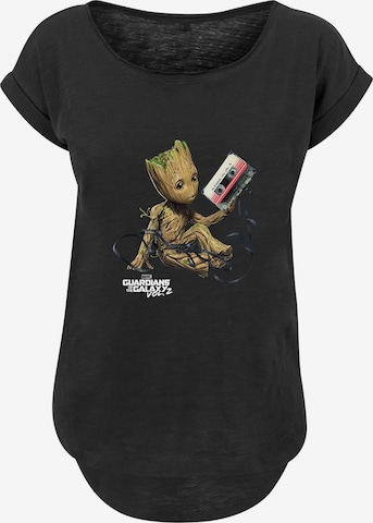 F4NT4STIC Shirt 'Marvel Guardians Of The Galaxy Vol2 Groot Tape' in Zwart: voorkant