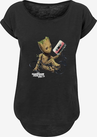 F4NT4STIC Shirt 'Marvel Guardians Of The Galaxy Vol2 Groot Tape' in Black: front