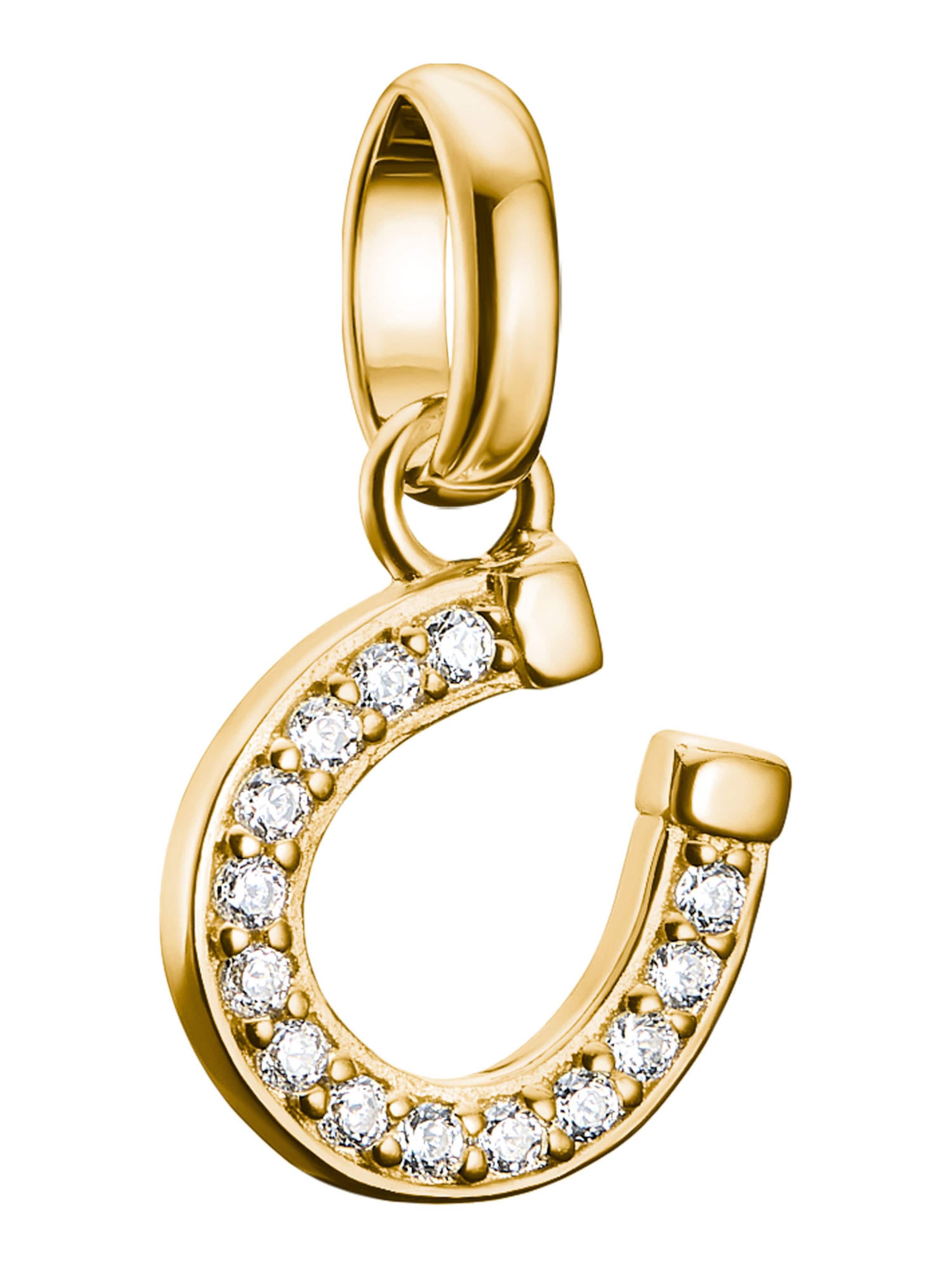 Thomas Sabo Pendant 'Hufeisen mit Steinen' in Gold: front