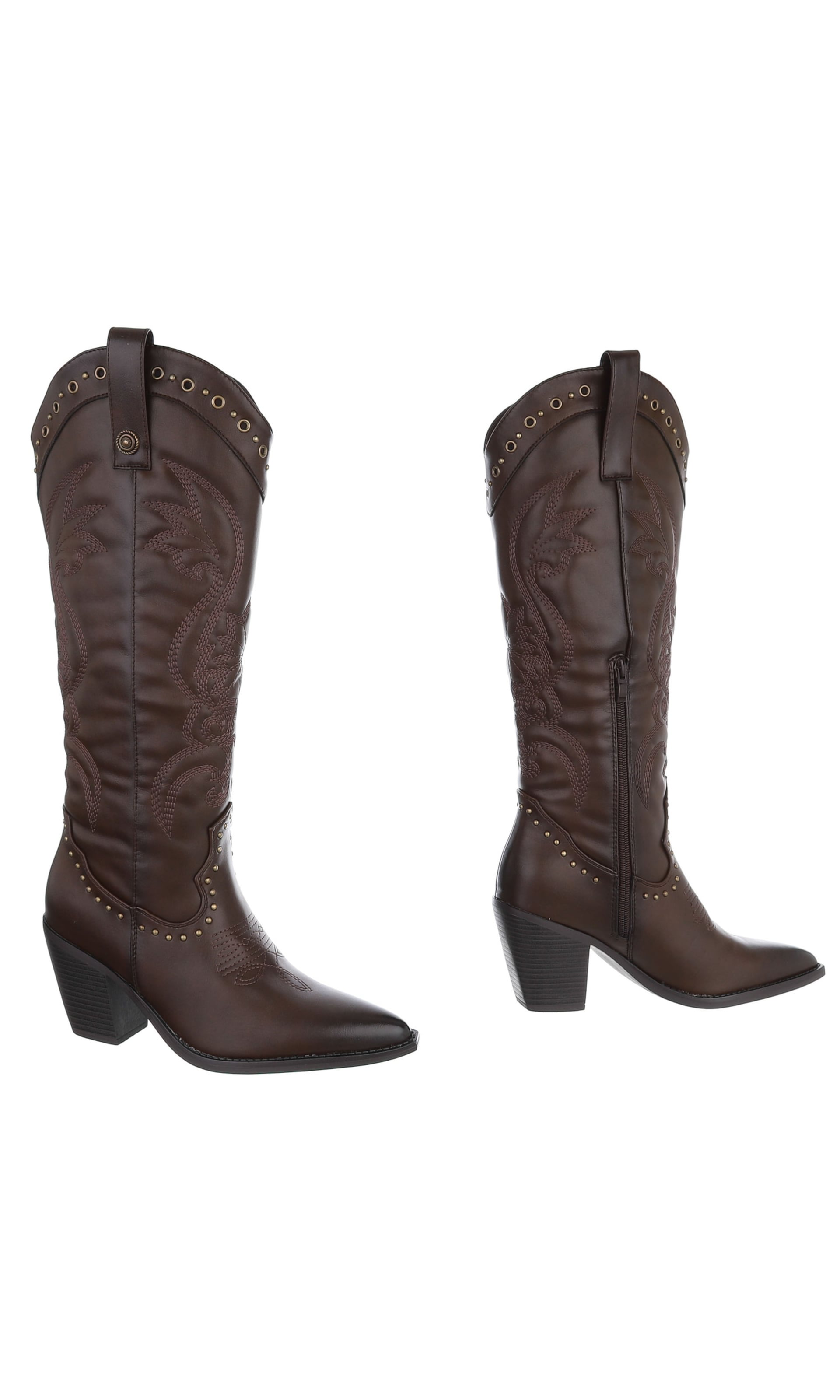 Ital-Design Cowboystiefel in Braun