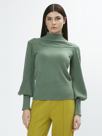 Pull-over Influencer en vert : devant