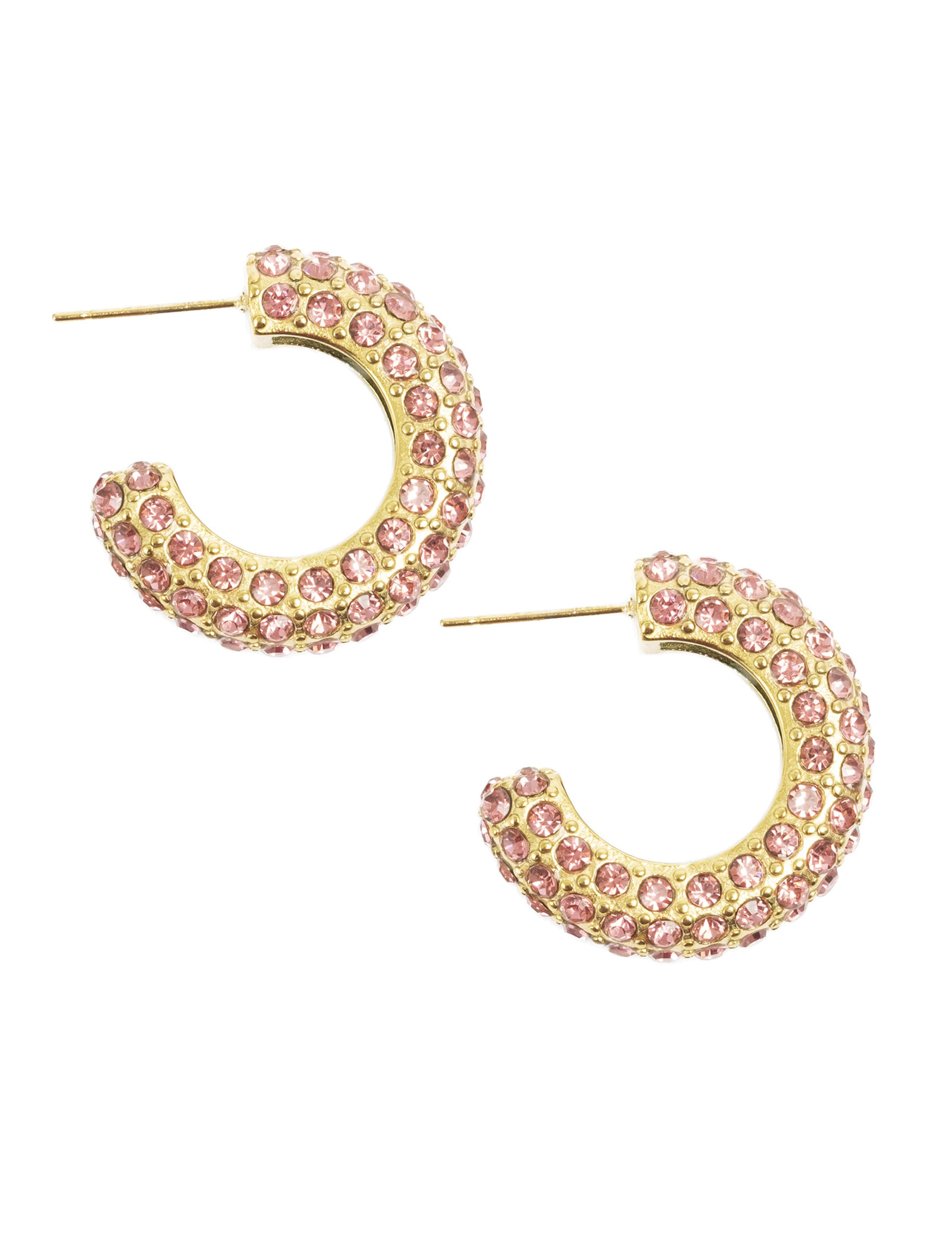 Boucles d'oreilles 'Tone Damli  - Hoops' A&C Oslo – Nordic Design Jewellery en rose : devant