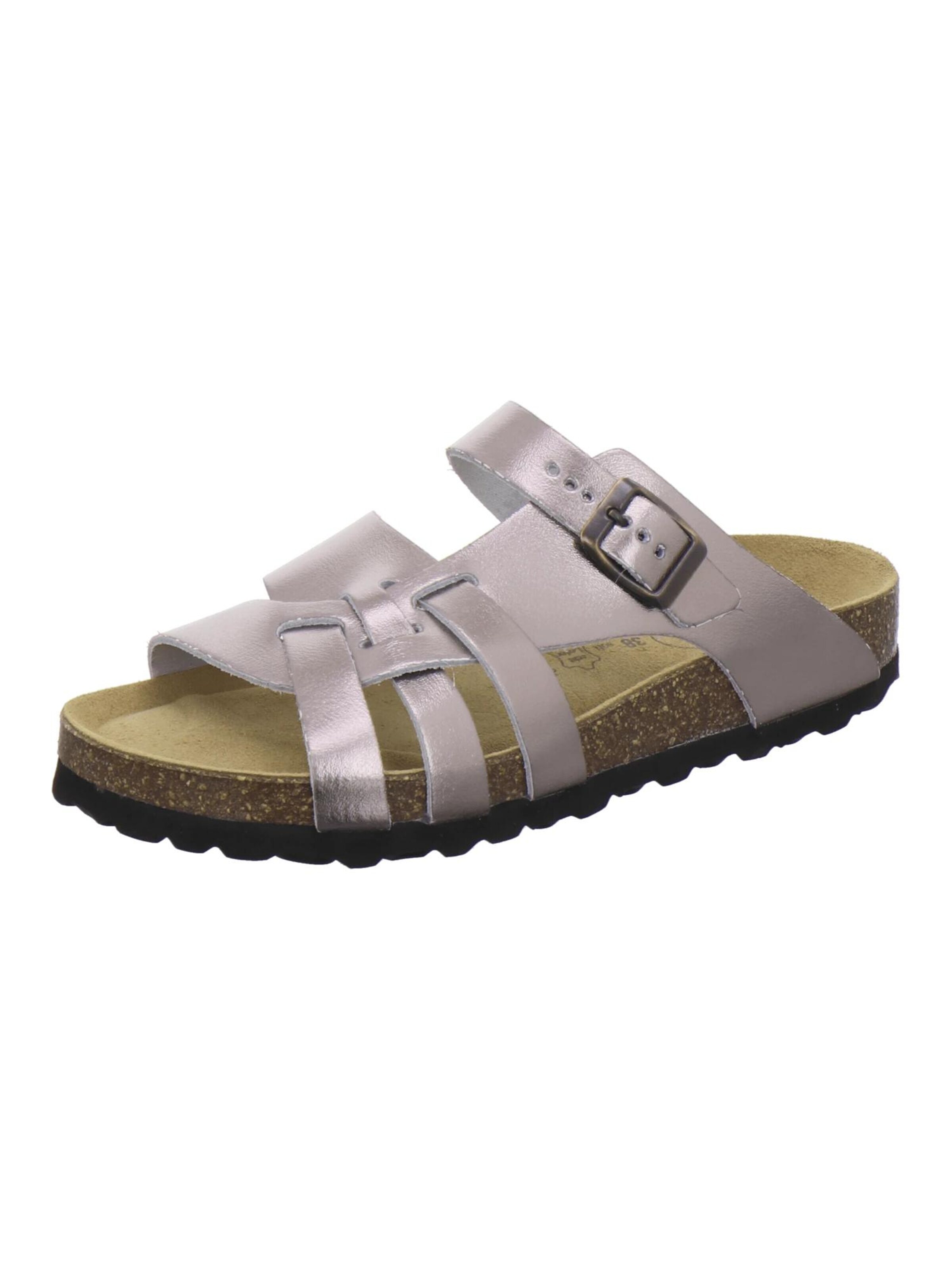 Zoccoletto 'Pantoletten Damen Kralle metallic' di AFS-Schuhe in argento: frontale