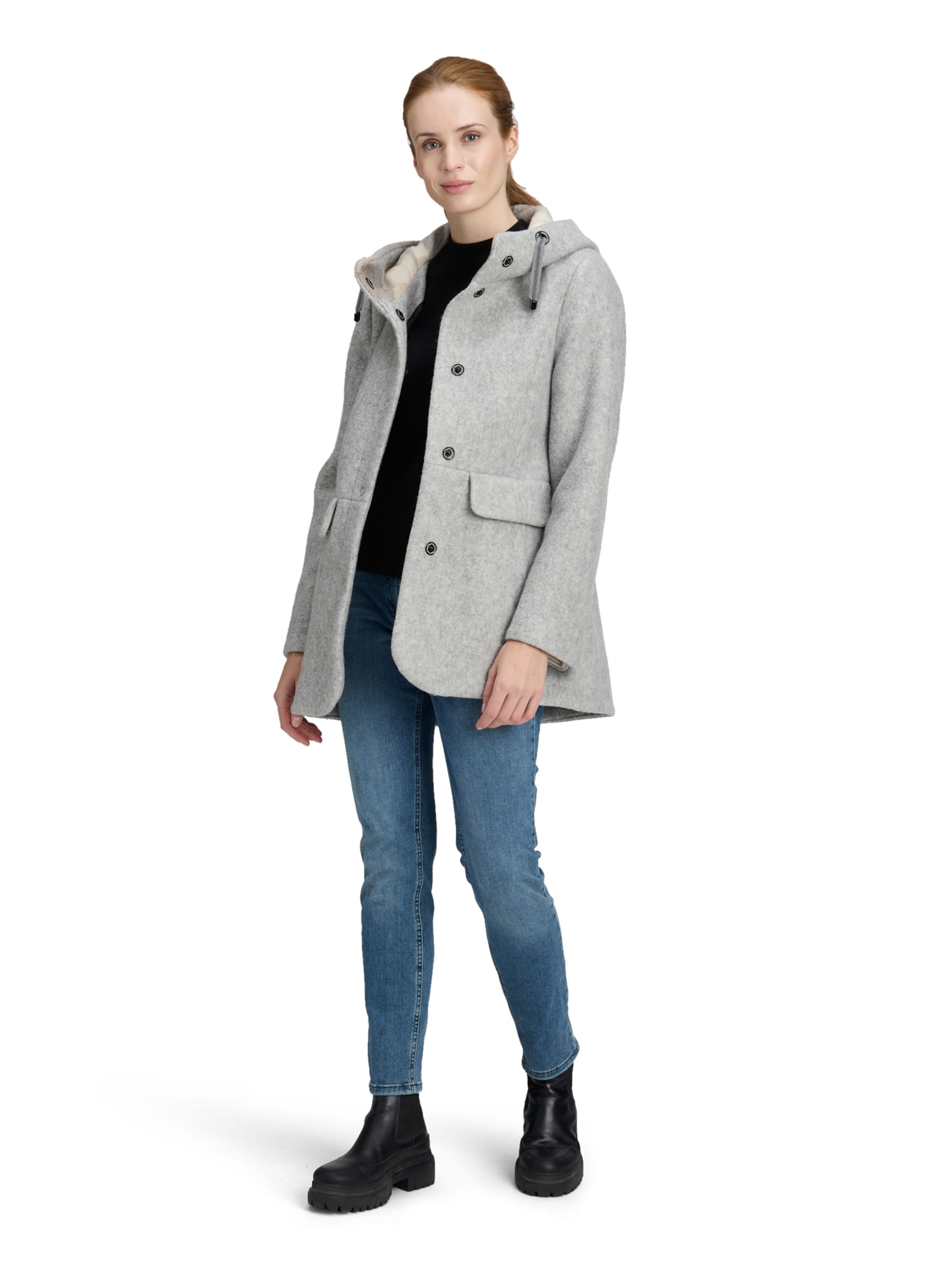Amber & June Between-Seasons Coat in Grey