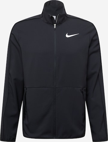 NIKE - Sudadera con cremallera deportiva en negro: frente