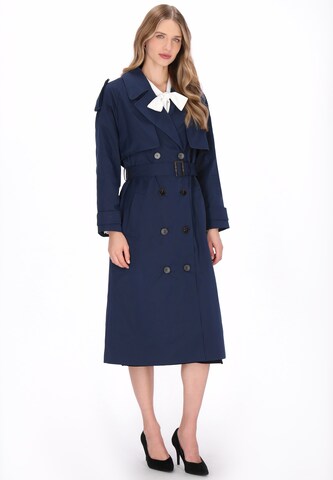 DreiMaster Klassik Between-seasons coat 'Classic' in Blue: front