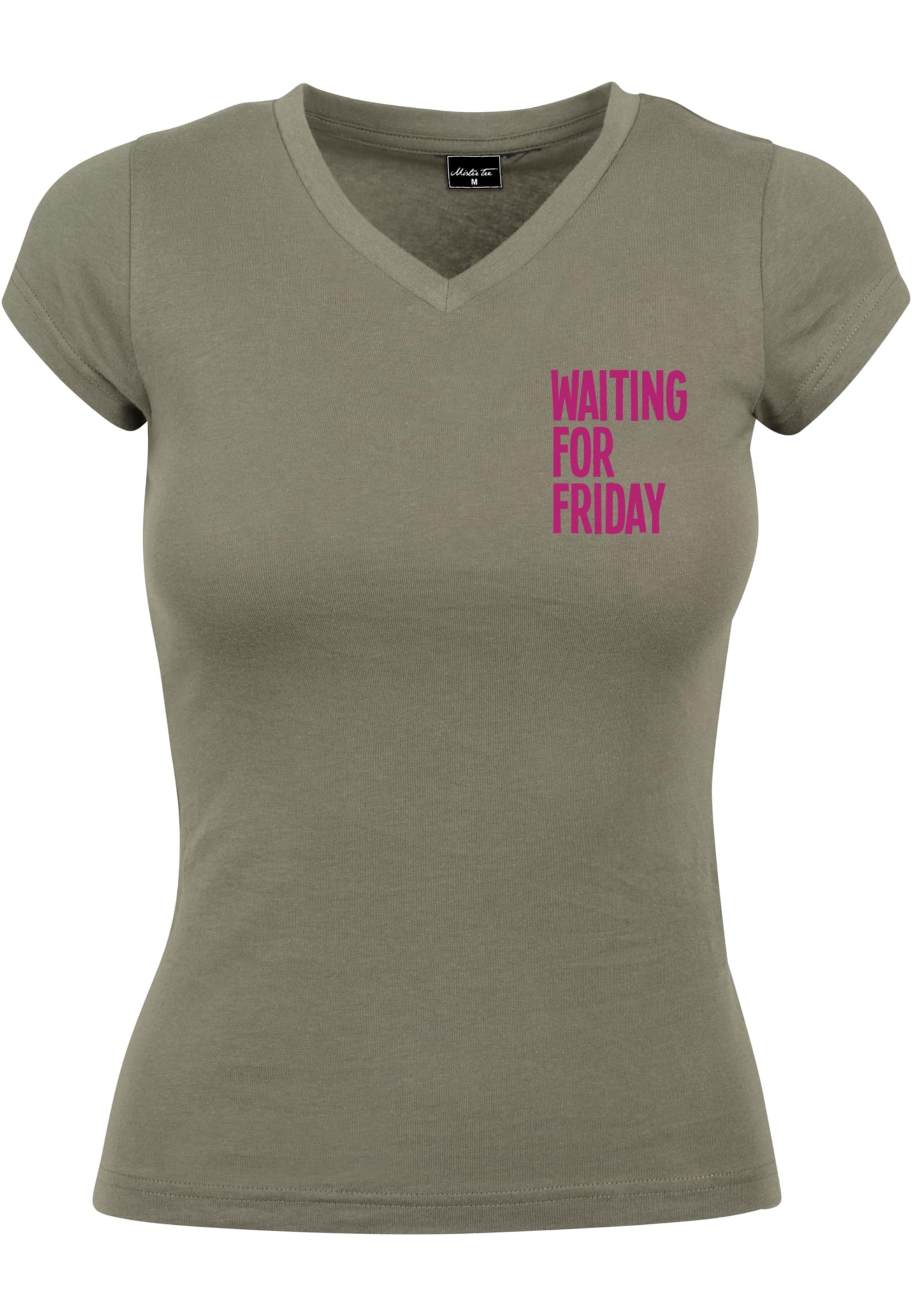 Tricou 'Waiting For Friday' de la Merchcode pe verde: față