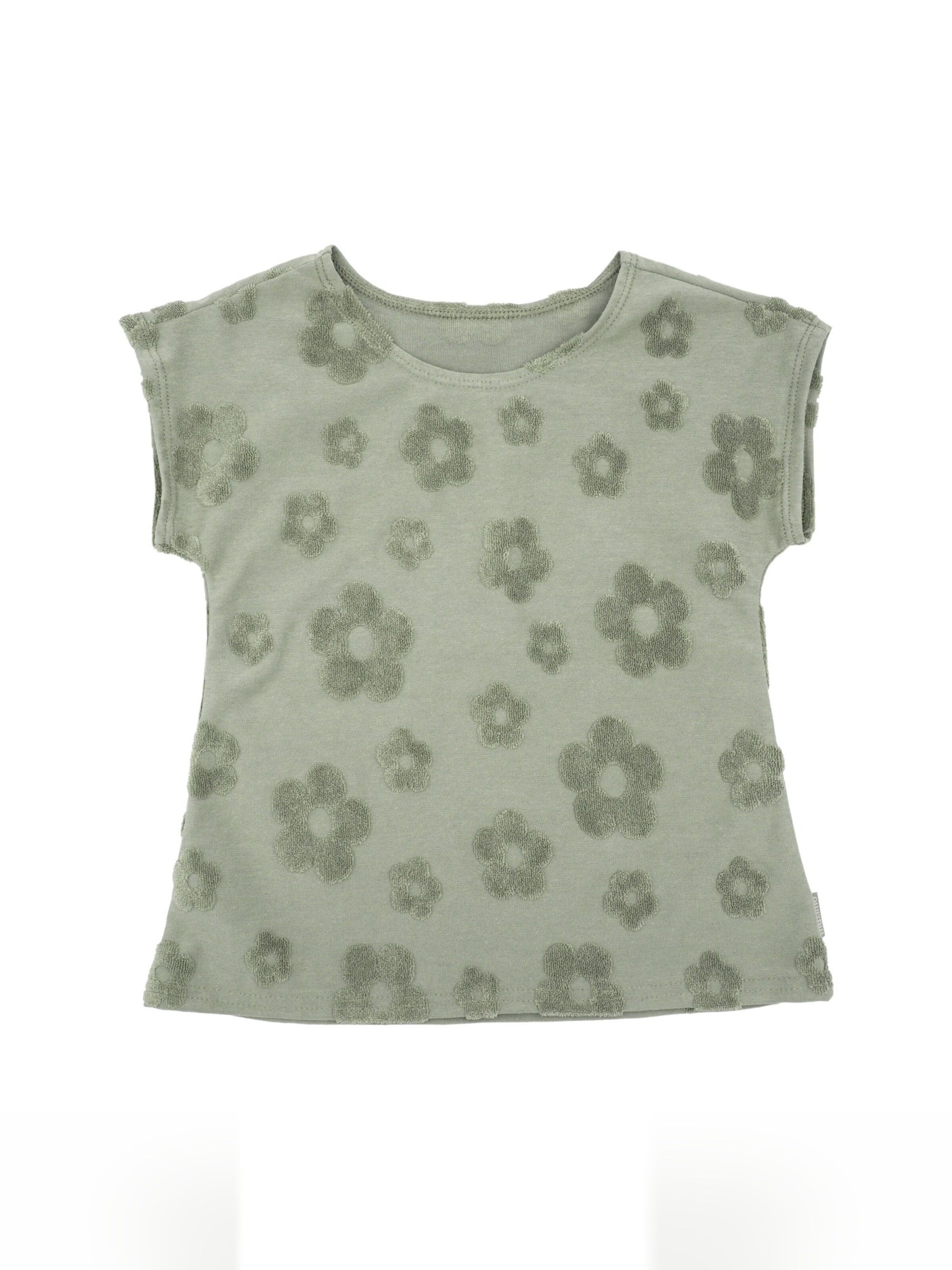 MAXIMO Shirt 'MINI GIRL-Shirt, Jersey Frotteeblumen'‌‌‌‌‌‌ in Grün: Vorderseite