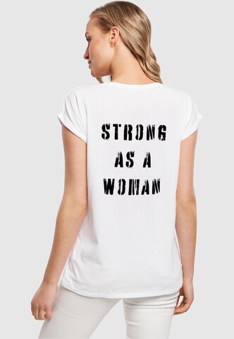 Merchcode T-Shirt 'WD - Strong As A Woman' in Weiß