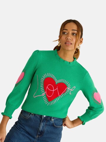 love & roses Pulóver - zöld: elől