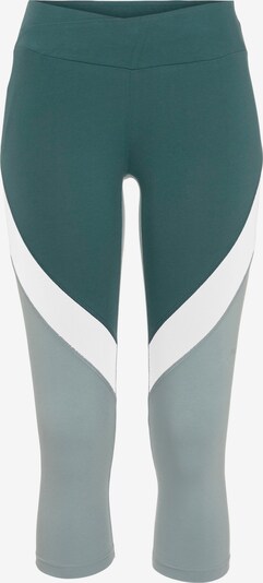 LASCANA ACTIVE Športové nohavice - smaragdová / pastelovo zelená / biela, Produkt