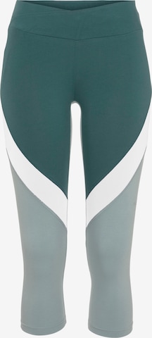 Skinny Pantalon de sport LASCANA ACTIVE en vert : devant