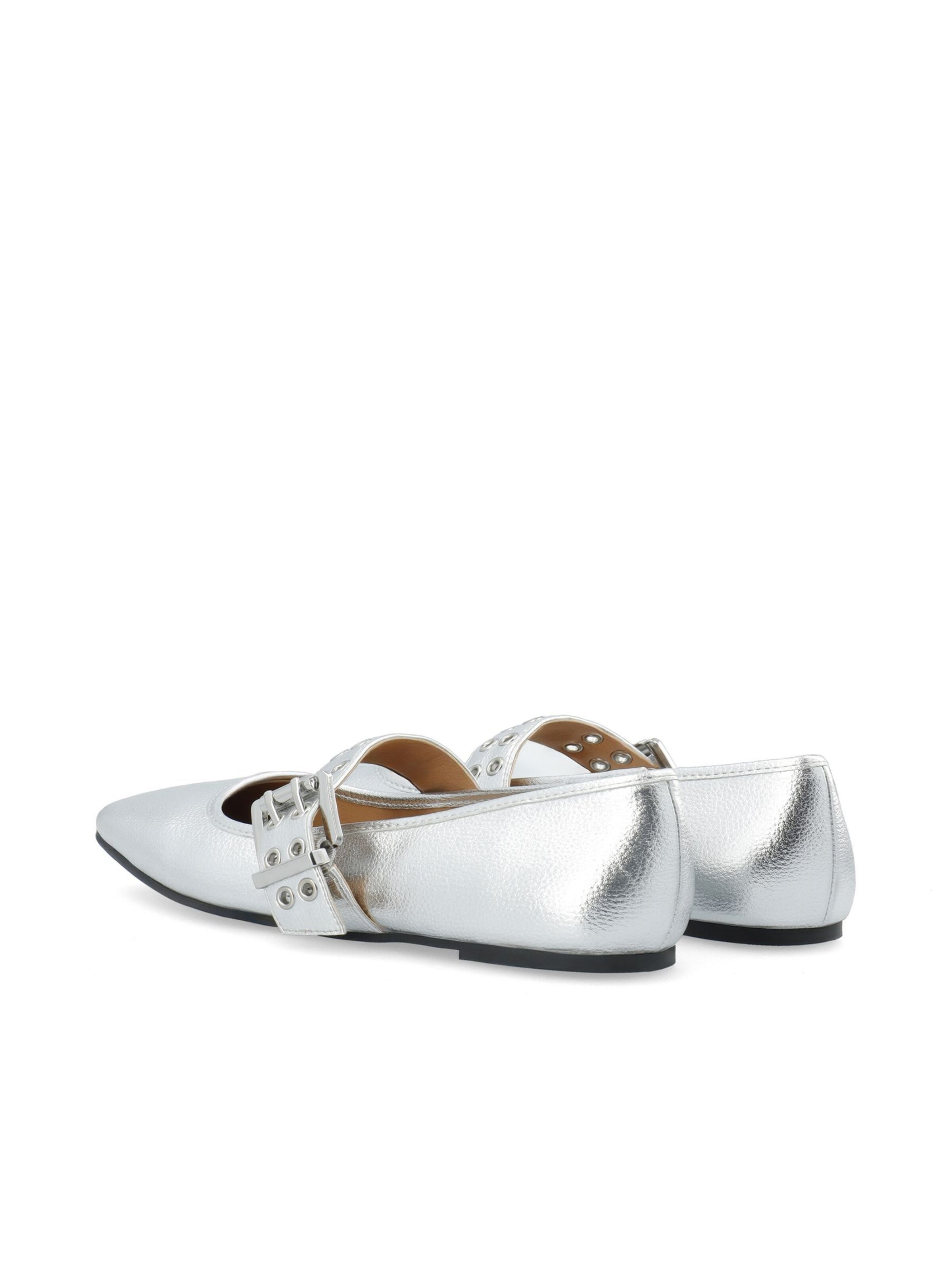 Bianco Ballerinasko med rem 'ROSE ' i sølv