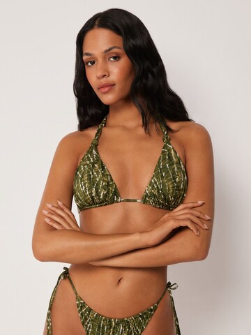 CALZEDONIA Triangel Bikinitop 'Natural Tie-Dye' in Grün