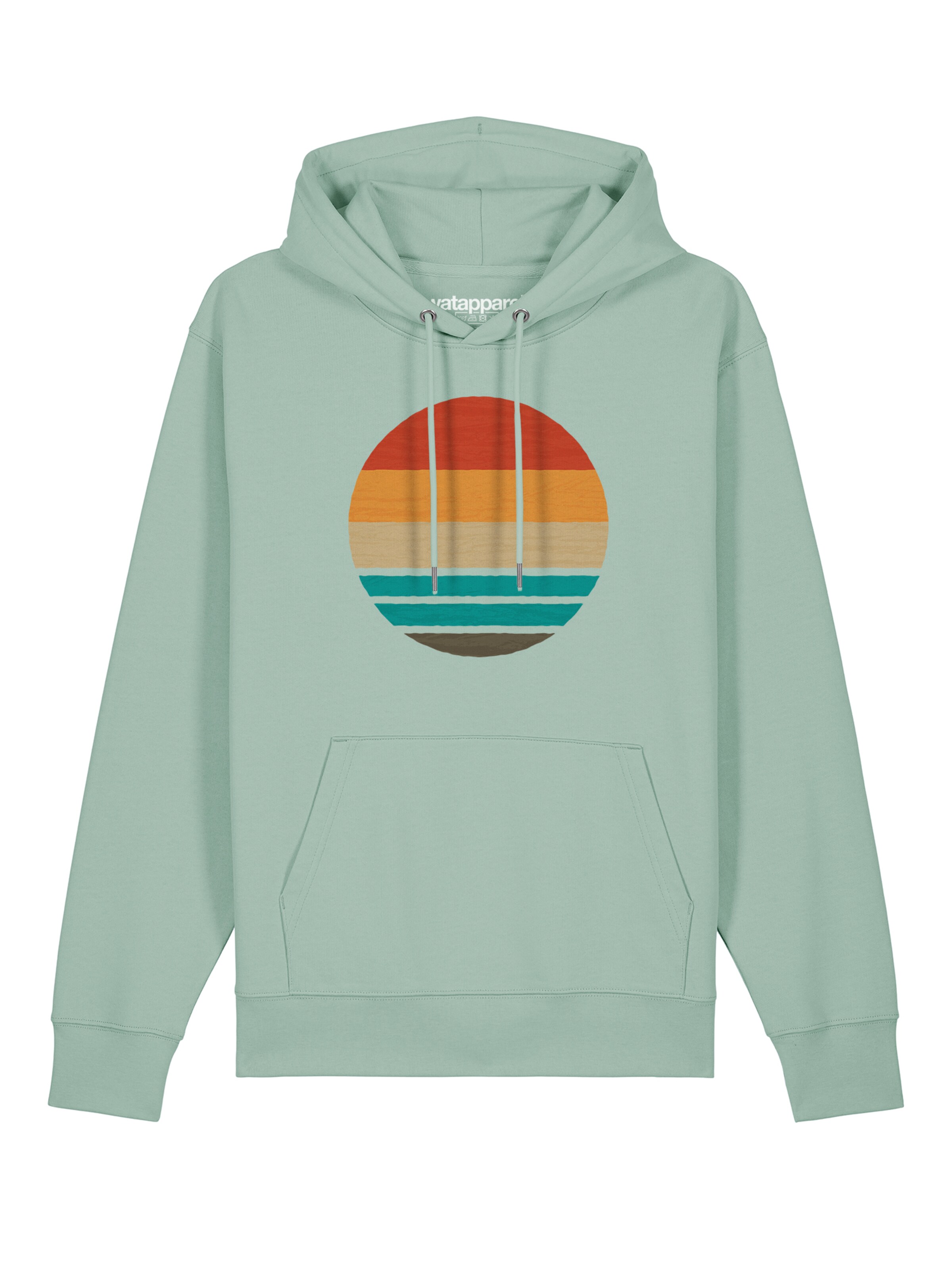Sweat-shirt ' Retro Sunset Ocean ' Watapparel en vert : devant