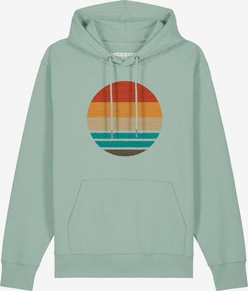 Sweat-shirt ' Retro Sunset Ocean ' Watapparel en vert : devant