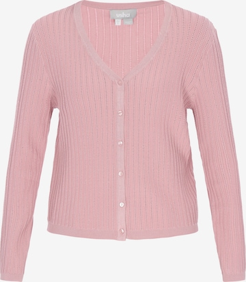 Cardigan Usha en rose : devant