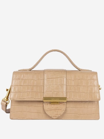 LANCASTER Paris Handbag 'Lancaster Sac baguette A rabat avec fermoir M Croco Ily Naturel' in Beige: front