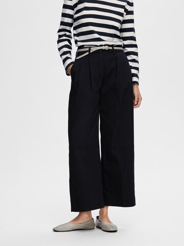 SELECTED FEMME Wide Leg Bukser med fals 'Merla' i blå: forside