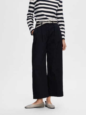 SELECTED FEMME Wide Leg Bukser med fals 'Merla' i blå: forside