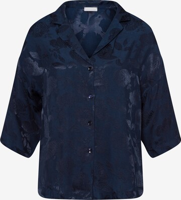 Hanro Pajama Shirt ' Valene ' in Blue: front