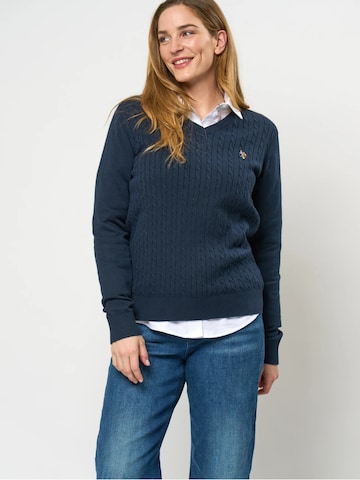U.S. POLO ASSN. Sweter 'UWBell' w kolorze niebieski: przód