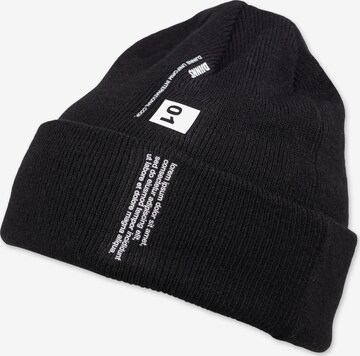 DJINNS Beanie 'Lorem Ipsum' in Black: front