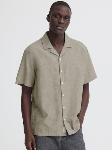 BLEND Comfort fit Button Up Shirt ' BHAban Cuba Linen Mix ' in Green: front