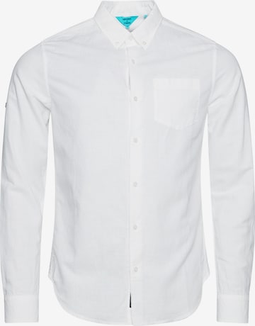 Superdry Regular fit Button Up Shirt in White: front