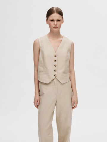 SELECTED FEMME Jakkesætsvest i beige: forside