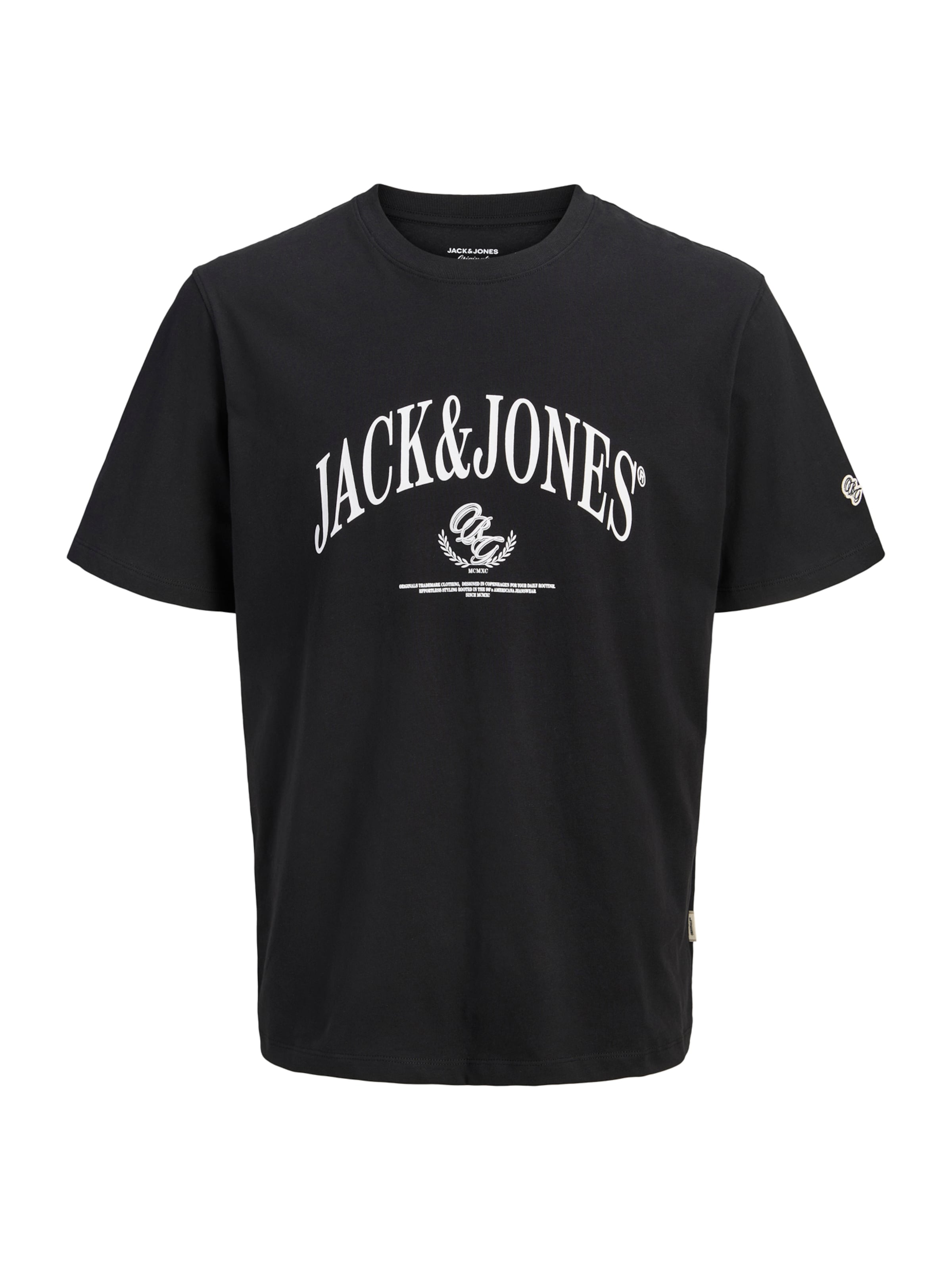 JACK & JONES T-shirt 'JORFREDERIKSBERG' i svart: framsida