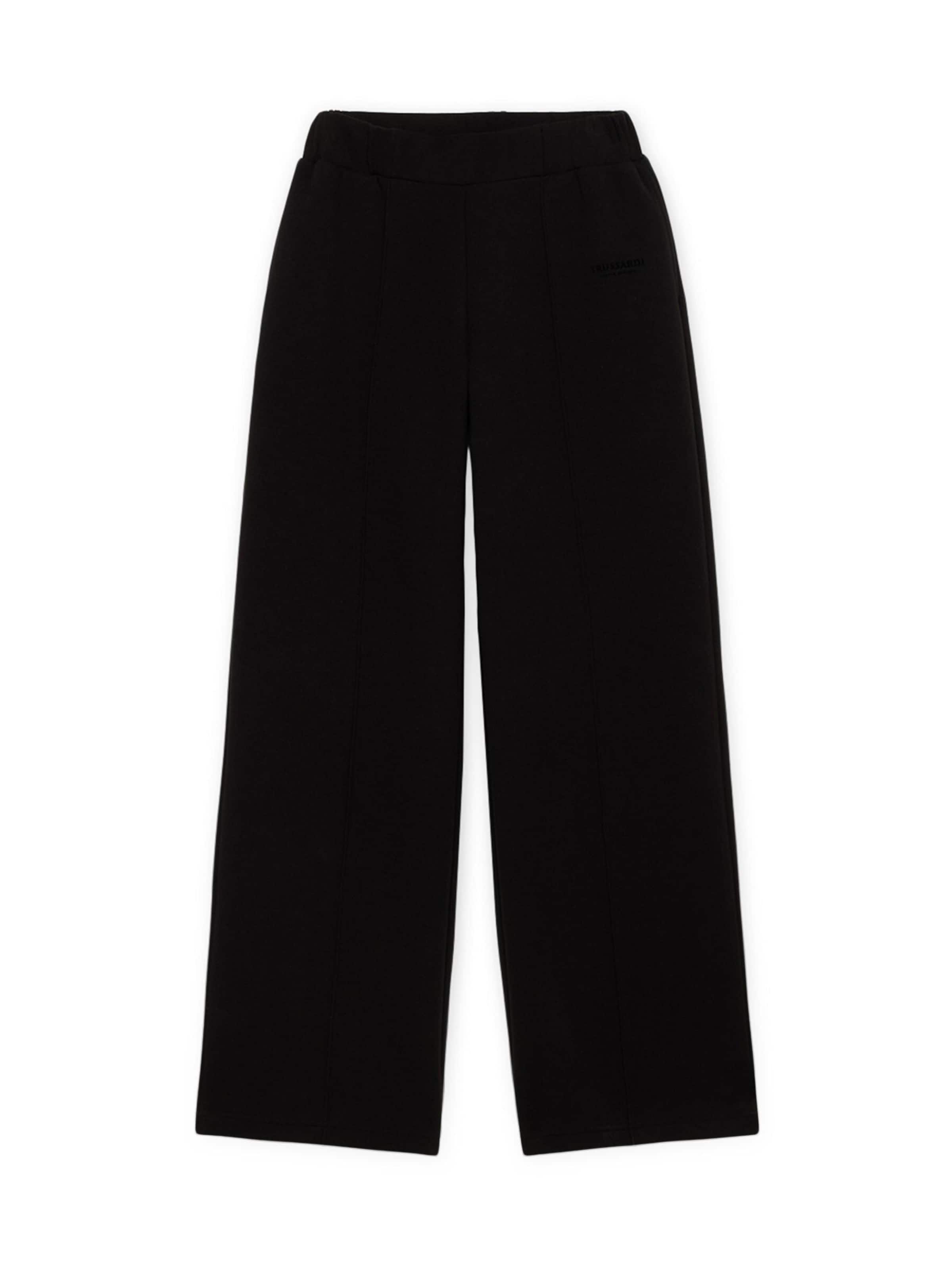 Trussardi - Pierna ancha Pantalón en negro: frente