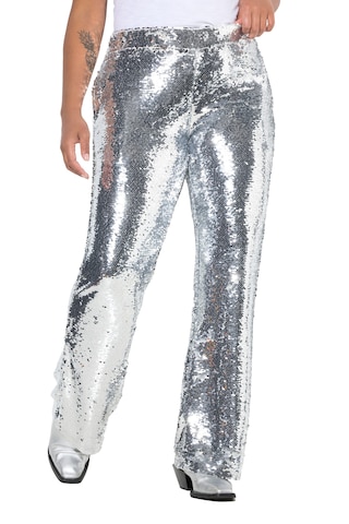 Angel of Style Flared Trousers in Silver: front