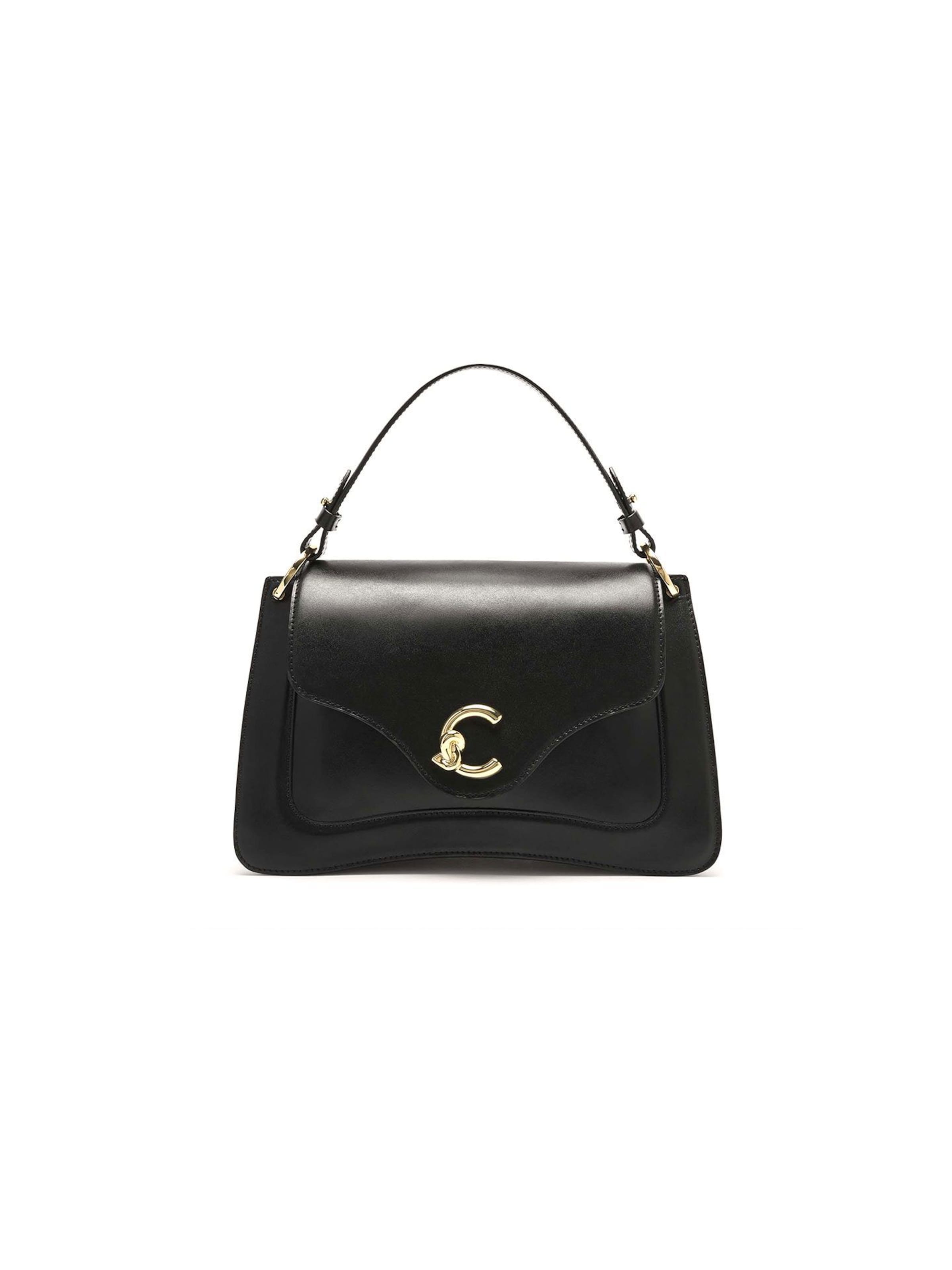 Coccinelle Handtasche 'Coccinelle C-Me Calf Handbag Calf Smooth Leather'‌‌‌‌‌‌‌ in Schwarz: Vorderseite