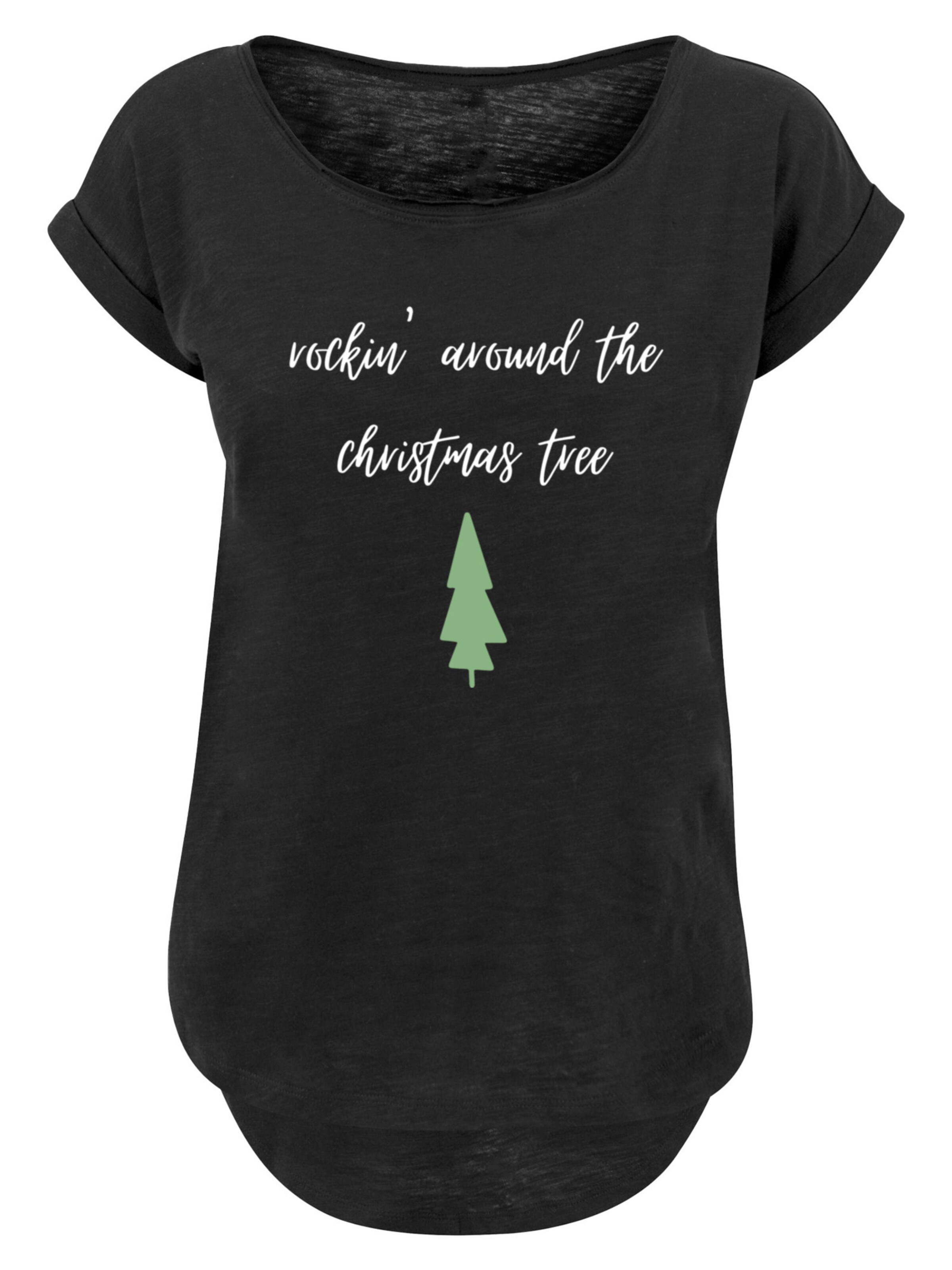 T-shirt 'Rockin around the christmas tree' F4NT4STIC en noir : devant