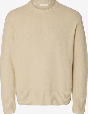 SELECTEDPulover 'SLHALEX' - bež boja: prednji dio